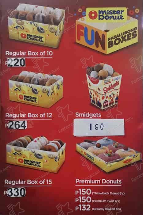 mister donut menu philippines 2022